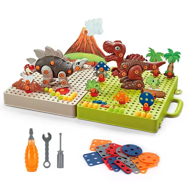 KSF multi-functional children's tool toys, creative DIY screw puzzles 3D building blocks screwdriver disassembly dinosaur children's toys