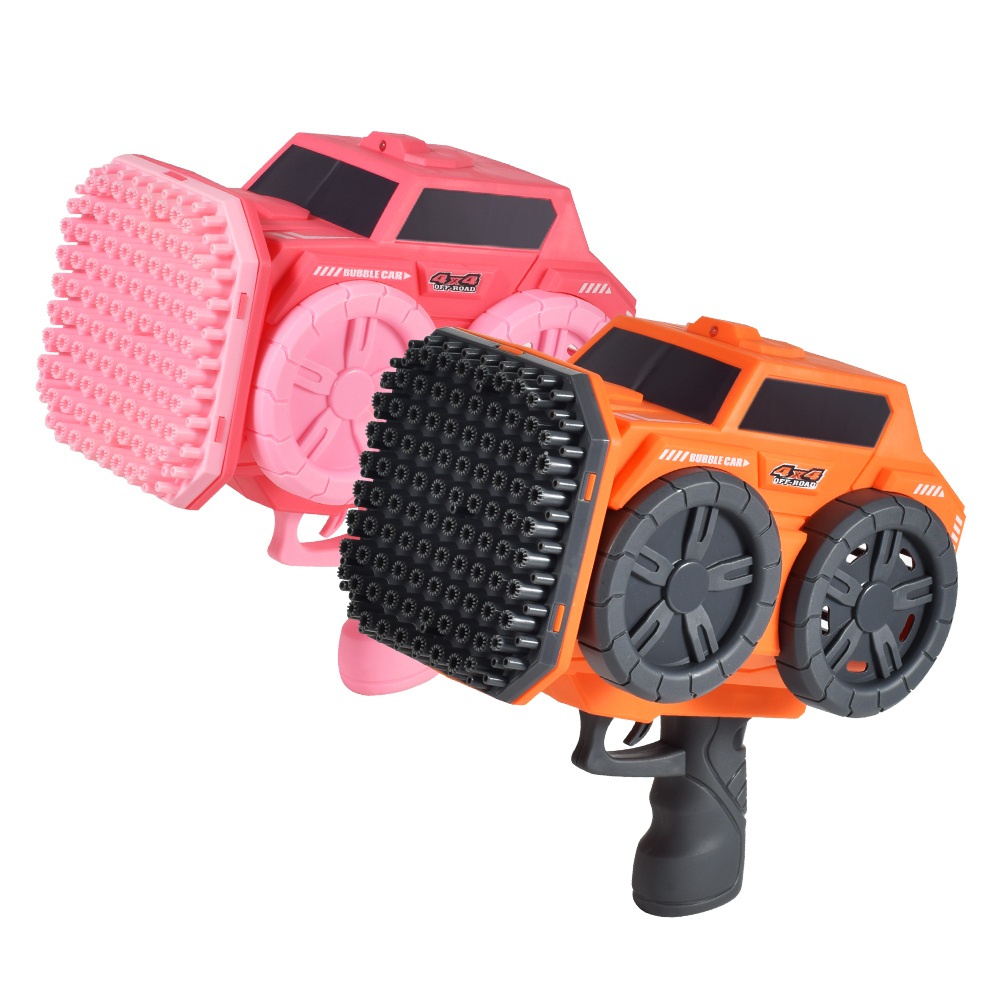 Outdoor 139-hole electric bubble machine, car-shaped automatic air blowing toy, rocket launcher gun, illuminated blower, plastic color box, unise-only 24