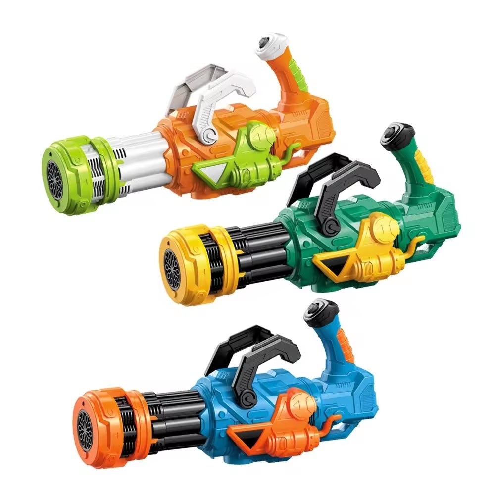 Children's summer outdoor activity hole electric automatic Gatling gun bubble gun children's toy