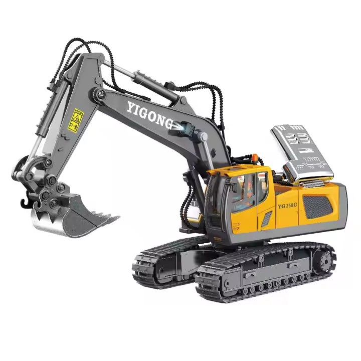 Reinforced concrete excavator, large alloy simulation toy car, remote control educational toy cart, 1:11CH car model, children's toy