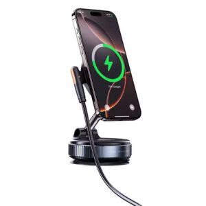 Magnet Wireless Charger Phone Holder Adjustable Rotating Battery 360 Degree Vacuum Suction Cup Car Phone Holder