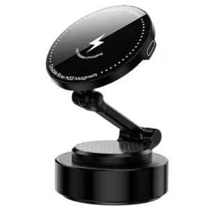 Universal Vacuum Magnetic Suction 15W Wireless charge Car Phone Holder 360° Rotatable foldable Phone Mount Gym Holder
